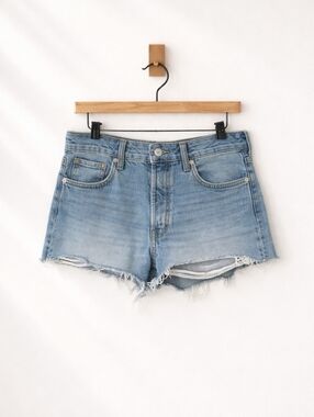 Levi’s 501 High Rise Distressed Denim Cutoff Shorts W29 Light Wash Button Fly